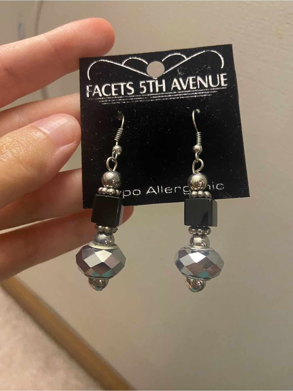 Facets 5th Avenue Silver-Tone Faceted Bead Drop Earrings